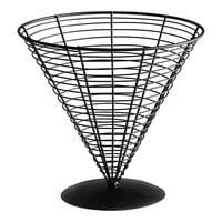 Clipper Mill by GET WB-705 9 1/2" Black Powder Coated Iron Cone Wire Basket