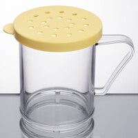 Cambro 96SKRC135 Camwear 10 oz. Polycarbonate Shaker with Yellow Lid for Cheese