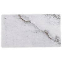 Thunder Group SB514W 14 3/4" x 8 1/4" White Shadow Faux Marble Melamine Serving Board