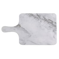 Thunder Group SB608W 8 1/2" x 7" White Shadow Faux Marble Melamine Serving Board with Handle