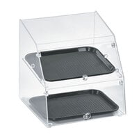 Vollrath SBC1014-2F-06 Small Classic 2 Tray Acrylic Bakery Display Case with Front Doors - 14 1/2" x 14 1/4" x 15 1/4"
