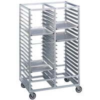 Channel 459A6 46 Tray Bottom Load Double Aluminum Cafeteria Tray Rack - Assembled