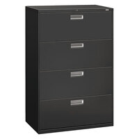HON H684LS Brigade 600 Series Charcoal Four-Drawer Lateral Filing Cabinet - 36" x 18" x 52 1/2"