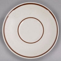 Tuxton TBS-002 Bahamas 6" Brown Speckle Coupe China Saucer - 36/Case