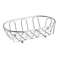 Clipper Mill by GET 4-22450 7 3/4" x 4 1/2" Chrome Metal Oval Wire Basket