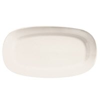Libbey BW-1127 Basics 14" x 7 3/4" Bright White Oval Porcelain Racetrack Platter - 12/Case