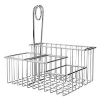 Clipper Mill by GET 4-21699 8" x 6 3/4" Chrome Metal 4-Compartment Condiment Caddy