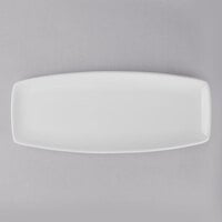 Libbey BW-1449 Basics 14" x 6" Bright White Long Rectangular Porcelain Tray - 12/Case