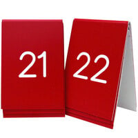 Cal-Mil 271-1 3 1/2" x 5" Red Customizable Replacement Engraved Number Tent Sign
