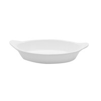 Tablecraft CW1730W 24 oz. White Cast Aluminum Oval Server with Shell Handles