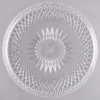 Fineline CCS1400 Platter Pleasers 14" Clear Scalloped Plastic Catering Tray - 50/Case