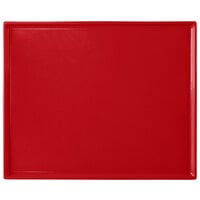 Tablecraft CW2112R 12 7/8" x 10 1/2" x 3/8" Red Cast Aluminum Rectangular Cooling Platter