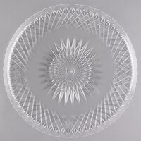 Fineline CCS1600 Platter Pleasers 16" Clear Scalloped Plastic Catering Tray - 40/Case