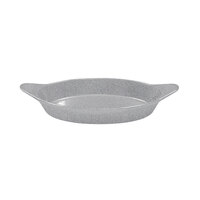 Tablecraft CW1725GR 16 oz. Granite Cast Aluminum Oval Server with Shell Handles