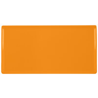 Tablecraft CW2106X 13 1/4" x 6 3/4" x 3/8" Orange Cast Aluminum Rectangular Cooling Platter