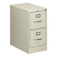 HON 512PQ 510 Series Light Gray Two-Drawer Full-Suspension Letter Filing Cabinet - 15 inch x 25 inch x 29 inch