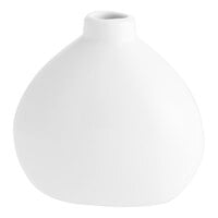 Acopa 3 1/4" Bright White Porcelain Bulb Bud Vase - 12/Case