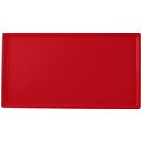 Tablecraft CW2114R 12 7/8" x 7" x 3/8" Red Cast Aluminum Third Size Rectangular Cooling Platter