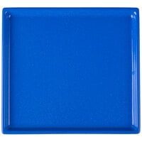 Tablecraft CW2116BS 7" x 6 1/2" x 3/8" Blue Speckle Cast Aluminum Sixth Size Rectangular Cooling Platter