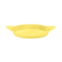 Tablecraft CW1725Y 16 oz. Yellow Cast Aluminum Oval Server with Shell Handles