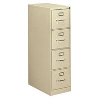 HON 310 Series 15" x 26 1/2" x 52" Putty Four-Drawer Letter Filing Cabinet