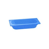 Tablecraft CW340BS 12 3/4" x 6 7/8" x 2 1/2" Blue Speckle 1/3 Size Cast Aluminum Food Pan