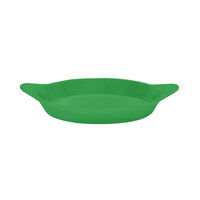 Tablecraft CW1725GN 16 oz. Green Cast Aluminum Oval Server with Shell Handles