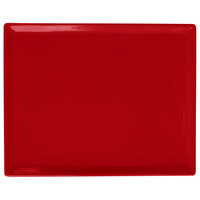Tablecraft CW2104R 8 1/2" x 6 3/4" x 3/8" Red Cast Aluminum Rectangular Cooling Platter