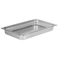 Choice Full Size 2 1/2" Deep Anti-Jam Perforated Stainless Steel Steam Table / Hotel Pan - 24 Gauge