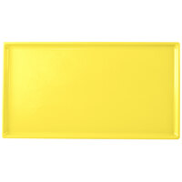 Tablecraft CW2114Y 12 7/8" x 7" x 3/8" Yellow Cast Aluminum Third Size Rectangular Cooling Platter