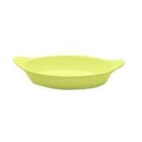 Tablecraft CW1730LG 24 oz. Lime Green Cast Aluminum Oval Server with Shell Handles