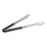 Vollrath 4781620 Jacob's Pride 16" Stainless Steel Scalloped Tongs with Black Coated Kool-Touch® Handle