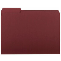 Smead 10275 Letter Size File Folder - Interior Height with 1/3 Cut Assorted Tab, Maroon - 100/Box