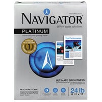 Navigator NPL11245R 8 1/2" x 11" White Case of 24# Platinum Paper - 2500 Sheets
