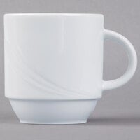 Schonwald 9185628 Donna 9.5 oz. Continental White Porcelain Stacking Mug - 12/Case