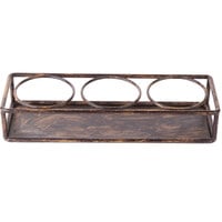 Clipper Mill by GET IR-803 Cabo 14 1/4" x 4 3/4" Powder Coated Iron Rectangular 3-Ring Condiment Stand