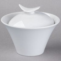 Schonwald 9134920 Fine Dining 4 3/8" Continental White Porcelain Sugar Bowl with Lid - 6/Case
