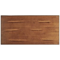 Lancaster Table & Seating Industrial 30" x 60" Solid Wood Live Edge Table Top with Antique Walnut Finish