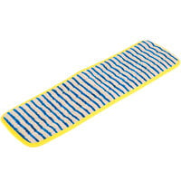 Rubbermaid HYGEN FGQ81000YL00 18" Yellow Microfiber Hook & Loop Super Scrubber Wet Mop Pad