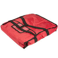 American Metalcraft PBDX2005 Standard Red Nylon Pizza Delivery Bag, 20" x 20" x 5" - Holds Up To (2) 18" Pizza Boxes