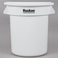 Continental Huskee 20 Gallon White Round Trash Can with White Lid