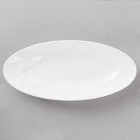 Schonwald 9392630 Grace 11 7/8" x 5 3/8" Continental White Porcelain Long Tray - 6/Case
