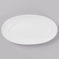 Schonwald 9392226 Grace 10 1/2" x 5 1/2" Continental White Porcelain Oval Platter - 6/Case