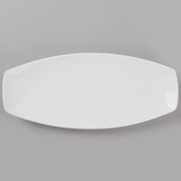 Schonwald 9322229 Event 11 3/8" x 4 7/8" Continental White Porcelain Long Tray - 6/Case