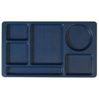 Cambro 915CP186 (2 x 2) 8 3/4" x 14 15/16" Ambidextrous Co-Polymer Navy Blue 6 Compartment Serving Tray - 24/Case