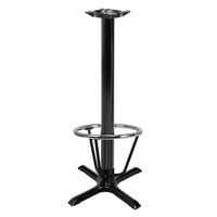 Lancaster Table & Seating Cast Iron 22" x 22" Black 3" Bar Height Column Table Base with 16" Foot Ring