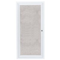 Aarco Enclosed Hinged Locking 1 Door Powder Coated White Outdoor Bulletin Board Cabinet