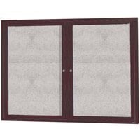 Aarco Enclosed Hinged Locking 2 Door Bronze Anodized Outdoor Bulletin Board Cabinet