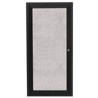 Aarco Enclosed Hinged Locking 1 Door Powder Coated Black Outdoor Bulletin Board Cabinet
