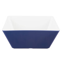 Vollrath V2220330 3.5 Qt. Blue / White Large Square Melamine Bowl